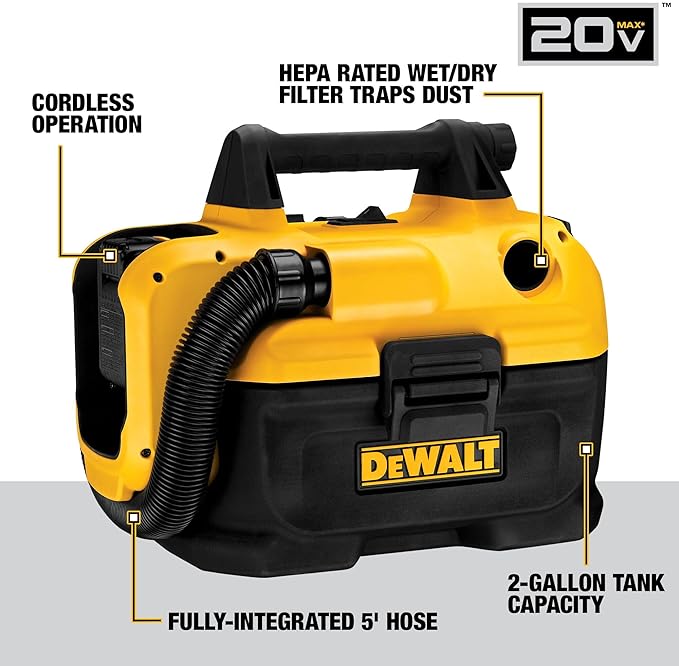 DEWALT 20V MAX Wet-Dry Vacuum, Cordless image 1
