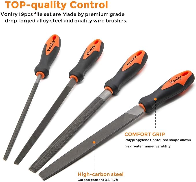 Voniry 19Pcs Metal File Set image 1