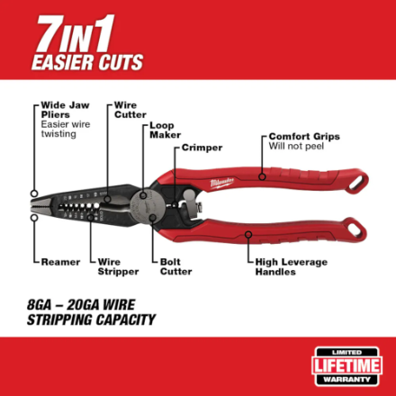 Milwaukee Tool 7-in-1 High Leverage Combination Pliers image 1
